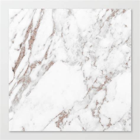 Rose Gold Shimmer Vein Marble Canvas Print By Marbleco Society6