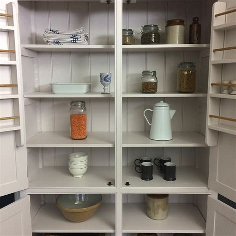 Freestanding Larder Cupboard With 4 Doors Kitchen Pantry