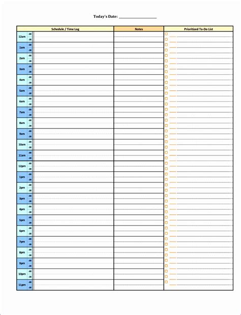 10 24 Hour Work Schedule Template Excel Excel Templates