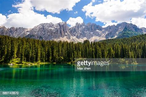 The Karersee Lake In The Dolomites In South Tyrol Italy High Res Stock