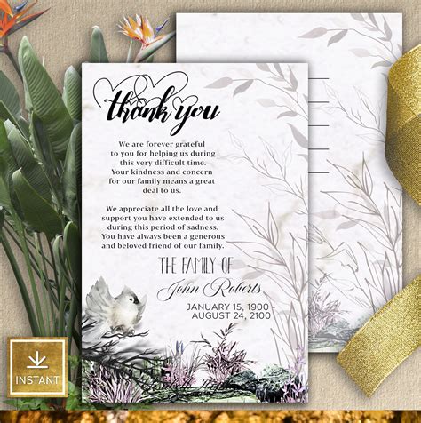 Bereavement Thank You Cards Free Printable