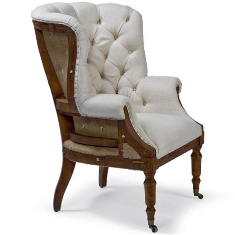 Unfollow winged armchair to stop getting updates on your ebay feed. Liesl French Country Deconstructed White Linen Wing ...