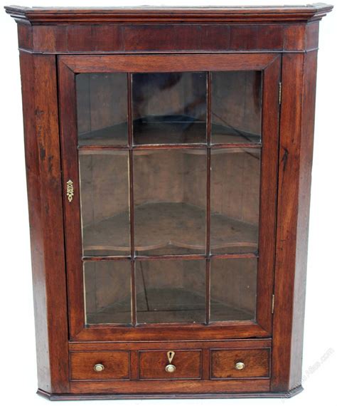 Check spelling or type a new query. Georgian 18c 19c Oak Glazed Corner Wall Cabinet - Antiques ...