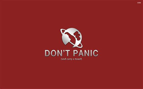 Dont panic and carry a towel wallpaper - Vector wallpapers