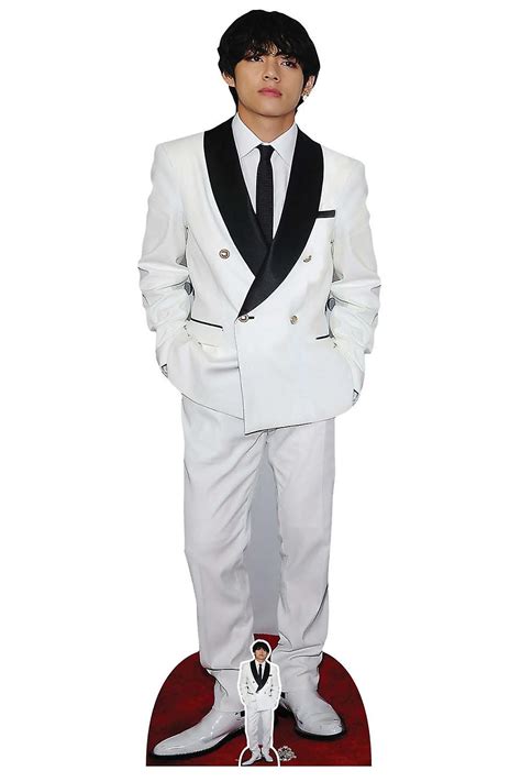 V De Bts Bangtan Boys White Suit Style Cardboard Cutout Standup