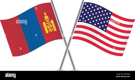 United States Mongolia Flag Stock Vector Images Alamy