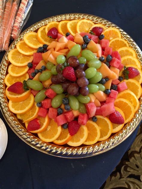 Fruit Platter With Grapes Oranges Watermelon Cantaloupe