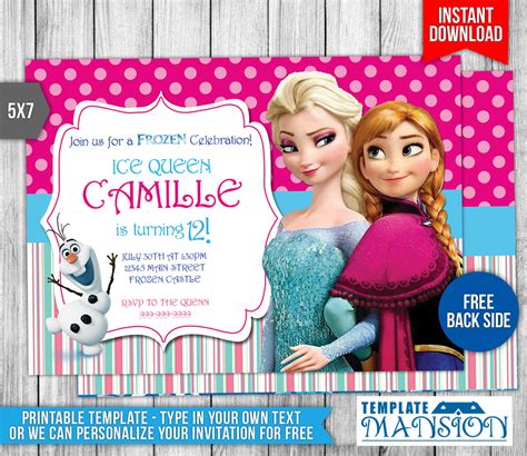 Disney Frozen Birthday Invitation 2 By Templatemansion On Deviantart