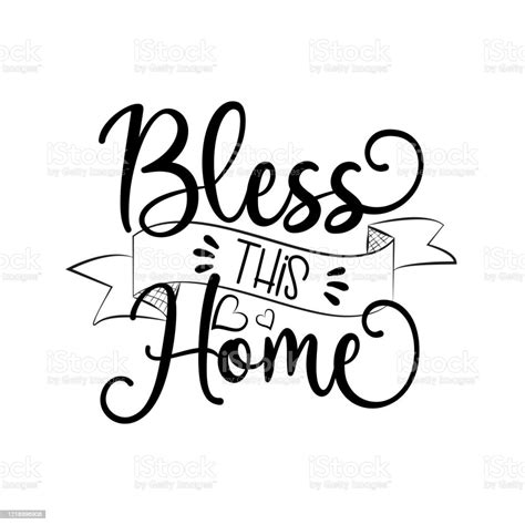 Bless This Home Calligraphy Stock Illustration Download Image Now