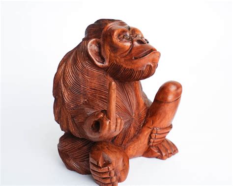 Wooden Carving Monkey With Penis Super Detail And Handmade Etsy