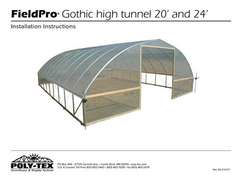 Poly Tex Fieldpro Gothic High Tunnel 20 Installation Instructions