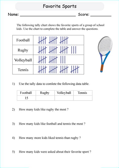 ️1st Grade Tally Chart Worksheets Free Download