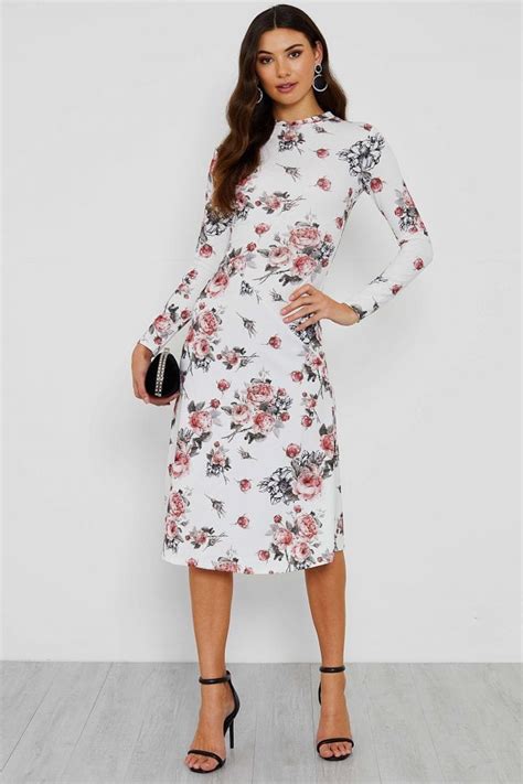 Tracy Long Sleeve Floral Midi Dress Dresses From Walg