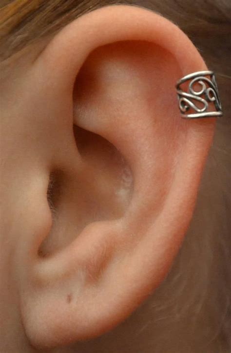Filigree Pierced Ear Cuff Helix Piercing Cartilage Earring Cartilage
