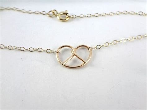 14k Gold Pretzel Necklace Gold Love Knot Necklace By Sarahcecelia