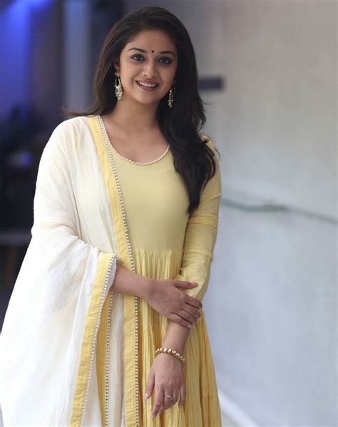 Beautiful South Indian Girl Keerthy Suresh In Yellow Dress At Telugu