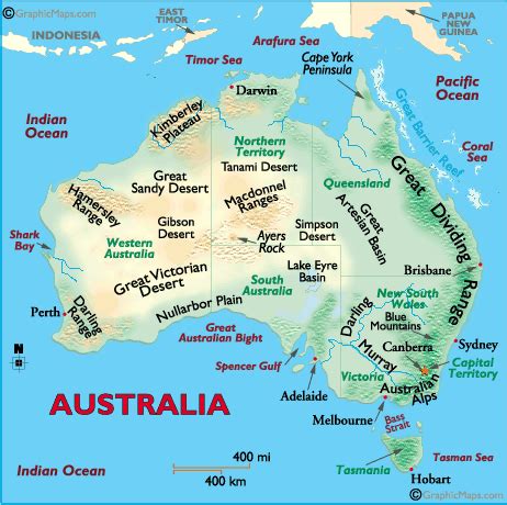 Australia Landforms And Land Statistics