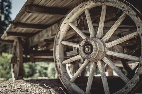 Wooden Wagon Wheel Close Up Design Panoply