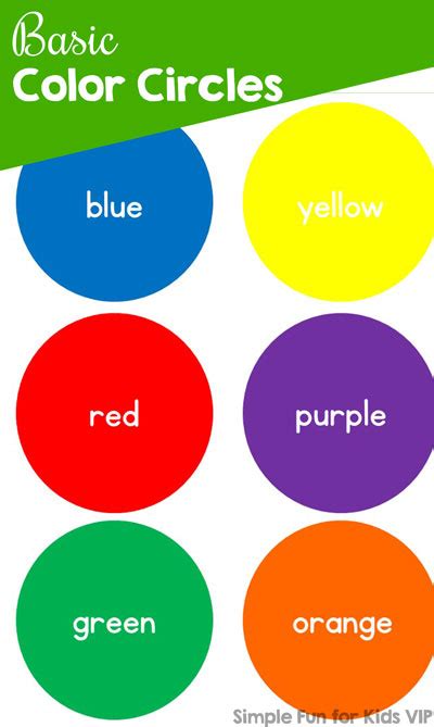 Basic Color Circles Simple Fun For Kids Vip