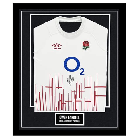 Signed Owen Farrell Framed Shirt England Rugby Captain Autograph