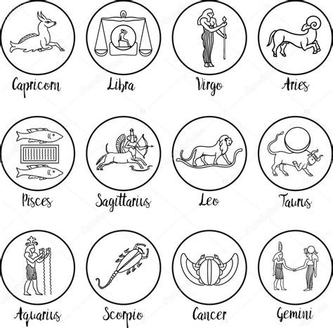 Black And White Zodiac Symbols