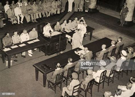 General Seishiro Itagaki Of Japan Signs The Document Of Surrender In