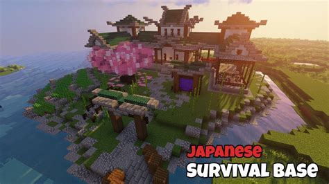 Japanese Temple Survival Base Minecraft Timelapse Youtube