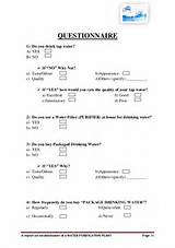 Questionnaire On Water Purifier Photos