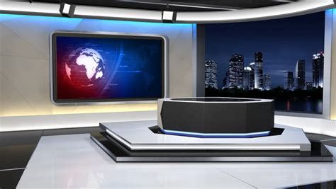 This Is A 3d News Studio It Contains Multiple Camera Angles Led Video