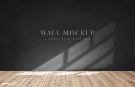 Empty Room With A Dark Gray Wall Mockup Free Image By