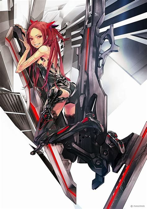 Hd Wallpaper Anime Girls Redhead Cyborg Technology One Person