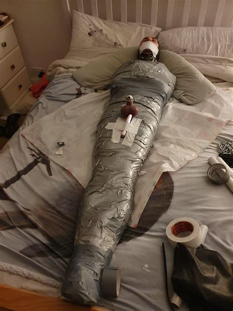 back in it again mmmm beautiful tight taped up mummy i was today completely trapped xd r