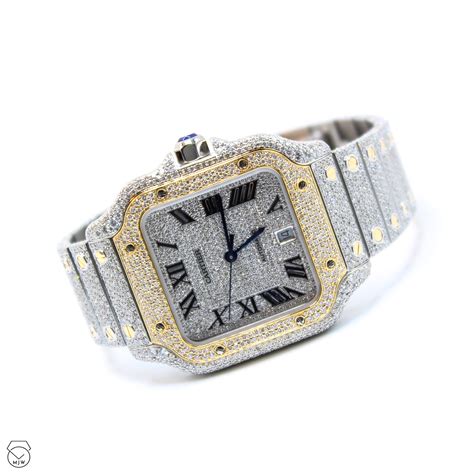 Cartier Santos 100 Watch With 18k Yellow Gold Stainless Steel