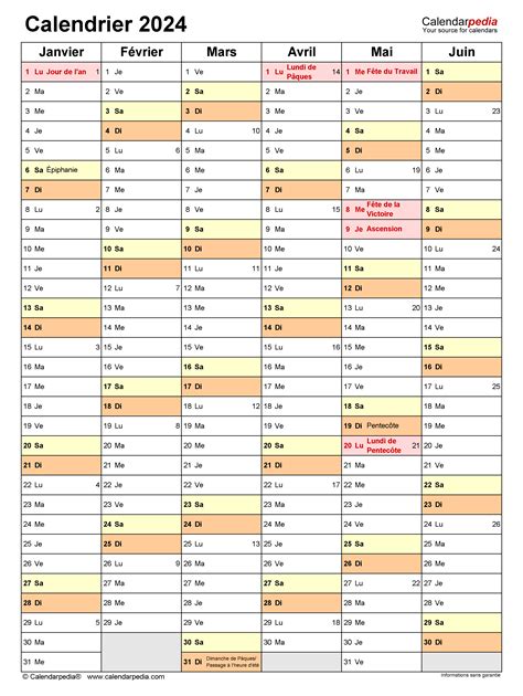 Calendrier 2024 Excel Word Et Pdf Calendarpedia