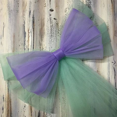 Tulle Pew Bow 30 Colors Aisle Decor Quinceanera Chair Etsy Tulle