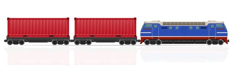 Railway Train With Locomotive And Wagons Vector Illustration 541932