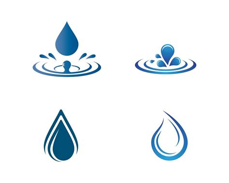 Blue Water Drop And Splash Icon Set 1078357 Vector Art At Vecteezy