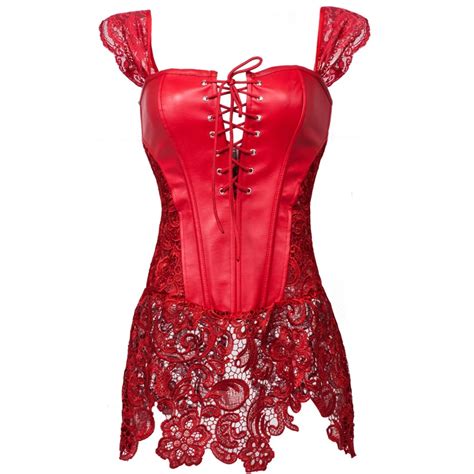 faux leather corset newest black red plus size corset lace off shoulderandhem front lace up