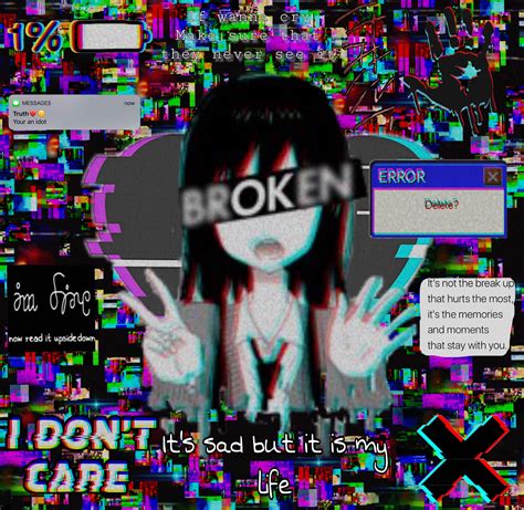 Sad Anime Babe Glitch Aesthetic Anime Of Swag Babe Wallpapers MogMagz