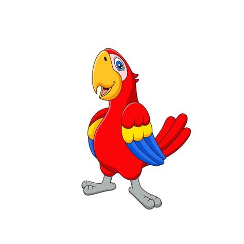 Premium Vector Cartoon Cute Red Parrot Vector Illustration