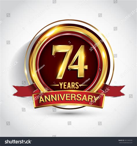74th Golden Anniversary Logo Seventy Four Stock Vector Royalty Free