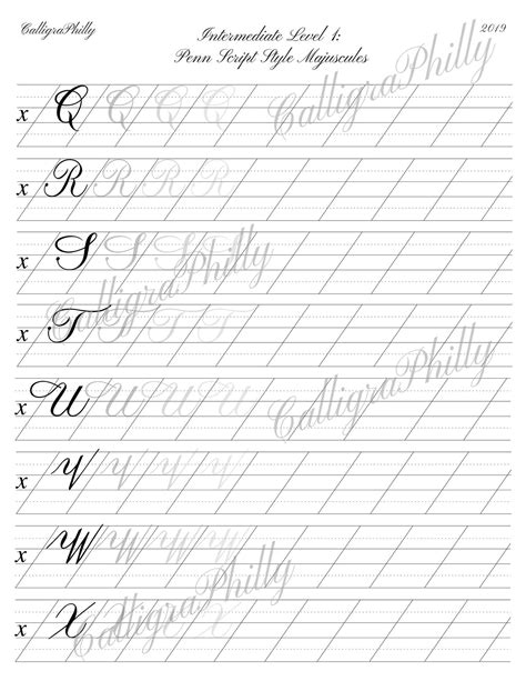 Intermediate Level 1 Copperplate Uppercase Calligraphy Etsy In 2021