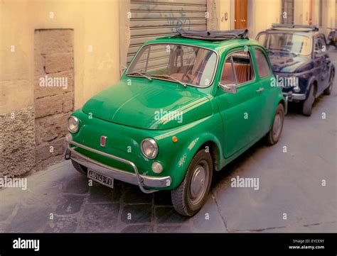 Classic Fiat 500 Cars In Florence Italy Stock Photo Alamy