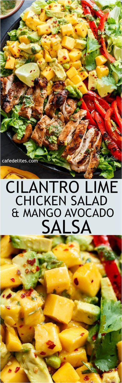 This recipe for cilantro lime glazed chickpeas with mango salsa will leave you feeling refreshed and satisfied after a long day. Cilantro Lime Chicken Salad + Mango Salsa | Delicious ...