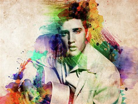 Elvis Presley Digital Art Elvis Presley With Guitar By Mihaela Pater