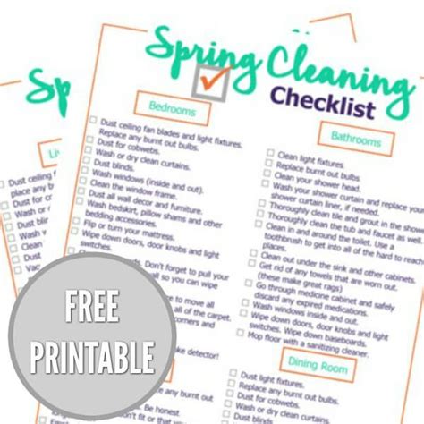 Grab These Free Spring Cleaning Checklist Printables For Each Room Hot Sex Picture