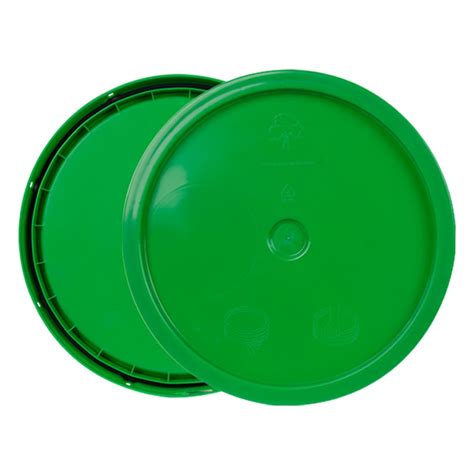 3 12 To 5 14 Gallon Green Hdpe Economy Round Bucket Lid With Tear Tab