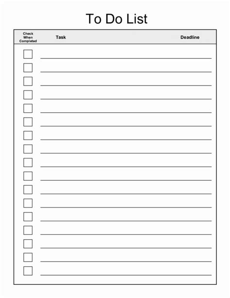 Printable Task List Free Printable Templates
