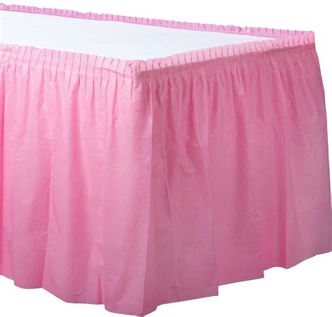 Pink Plastic Table Skirt 21ft X 29in Party City