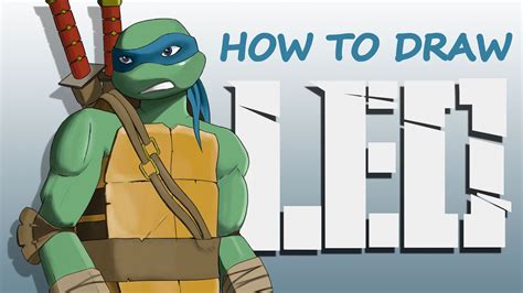 How To Draw Leonardo From Teenage Mutant Ninja Turtles Youtube